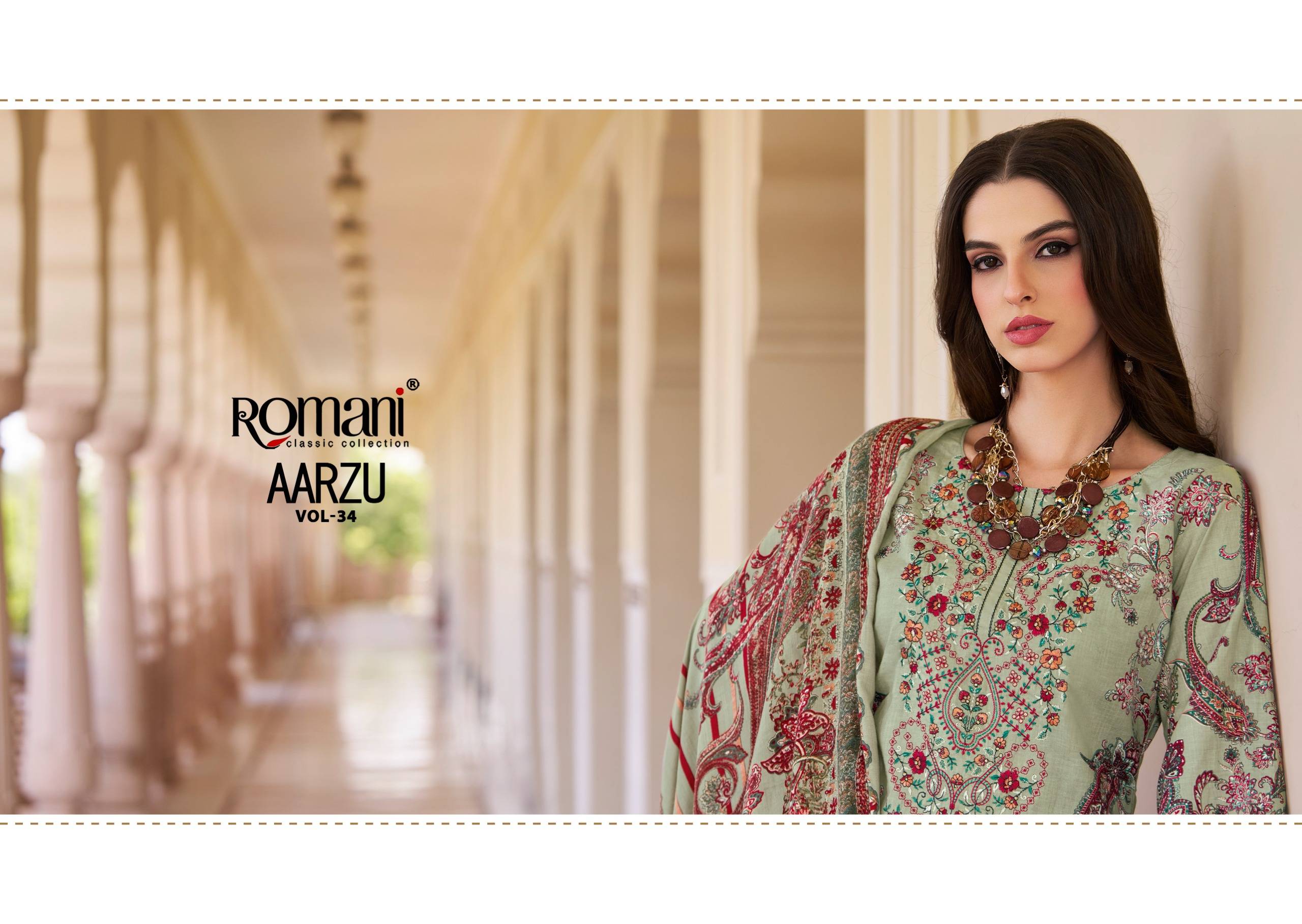 AARZU VOL-34 by ROMANI 1154-001 to 1154-008 series Premium Soft Cotton dresses at Wholesale Price